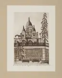 Andrzej Tadeusz Kotkowski, Paryż -Bazylika Sacre Coeur, 2012, akwaforta, akwatinta, papier