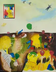 Zbigniew Krygier, Pejzaż z obrazem X, 2012, olej, płótno