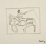 Jerzy Panek, Jeździec, 1967, tusz, papier