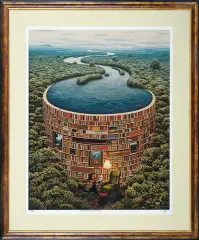 Bibliotama by Jacek Yerka, 2006 - 2012, giclée, papier, sold Nov 2012