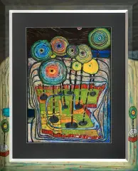 Friedensreich Hundertwasser, Kompozycja, 1977, offset barwny, papier