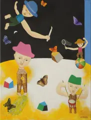 Zbigniew Krygier, Zabawa nocą, 2012, akryl, olej, płótno
