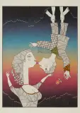 Dmitrij Markelov, Pocałunek, 1996, akwarela, tusz, pióro, papier