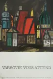 Jan Lenica, Varsovie vous attend, 1962, offset barwny, papier