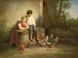 Ludwik Gędłek, DZIECIĘCE GOSPODARSTWO, ok. 1880, olej, deska