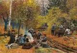 Stanisław Wolski, POLOWANIE W OŁYCE, 1889, akwarela, gwasz, papier