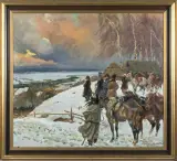 NAPOLEON ZE SZTABEM by Wojciech Kossak, 1923, olej, płótno, offered Oct 2012