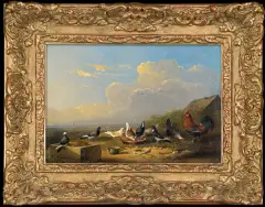 Francois Severdonck van, PTAKI, 1871, olej, deska
