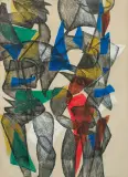 Maria Jarema, POSTACIE, ok. 1957, monotypia, papier