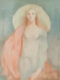 Léonor Fini, Kobieta siedząca, litografia barwna, papier