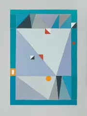 Jerzy Nowosielski, Abstrakcja, 1997, serigrafia barwna, papier jasnoszary
