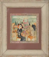 Katarzyna Ważyk, Sjesta, 1995, tusz pióro, akwarela, papier