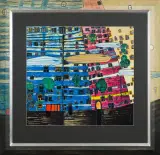 Kompozycja by Friedensreich Hundertwasser, 1977, offset barwny, rama malowana temperą, sold Jul 2012