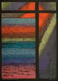 Janina Kraupe, Requiem Pendereckiego II, 1989, linoryt barwny, papier czarny
