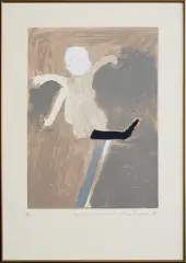 Postać by Teresa Pągowska, 1997, serigrafia barwna, papier, sold Jul 2012