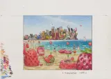 TRUSKAWKOWA PLAŻA by Jacek Yerka, 2007, kredki, ołówek, papier, sold Jul 2012