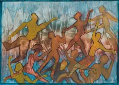 Lucyna Kuśnierczyk, Z cyklu W tańcu, 2002, akryl, papier