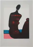 Czarny akt nad morzem by Jerzy Nowosielski, 1997, serigrafia barwna, papier, sold Jun 2012