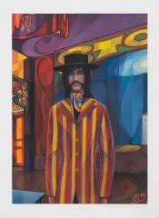 Jerzy Szelągowski, Portret Czesława Niemena, 1969, gwasz, tusz, papier