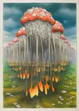 Czas Muchomorów by Jacek Yerka, 2011, kredki, ołówek, papier, sold Jun 2012