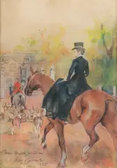 AMAZONKA by Jerzy Kossak, 1925, akwarela, papier, sold Jun 2012