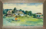 SIANOKOSY W OSIEKU by Julian Fałat, 1917, akwarela, papier, sold Jun 2012