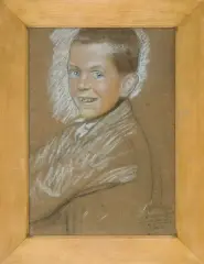 Stanisław Wyspiański, STUDIUM UŚMIECHNIĘTEGO CHŁOPCA, 1903, pastel, kredka, papier