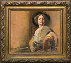 PORTRET DZIEWCZYNY W KAPELUSZU by Franciszek Żmurko, olej, płótno, sold Jun 2012