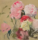 Leon Wyczółkowski, RÓŻE, pastel, papier beżowy