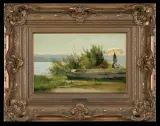 Karl Adam Heinisch, MALARZ W PLENERZE, 1878, olej, płótno