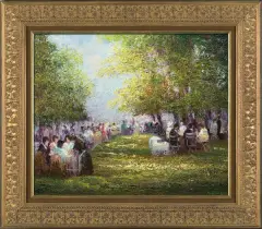 Alexander Thiele, OGRÓDEK PIWNY, olej, płótno