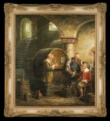 Hein van Doren, PRÓBA WINA, olej, płótno