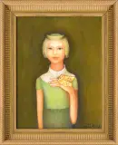 Portret dziewczyny z motylem by Mira Andrzejewska Kalkowska, 2012, olej, płótno, sold May 2012