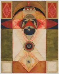 Urszula Broll, Między szczelinami, 1968, akwarela, papier