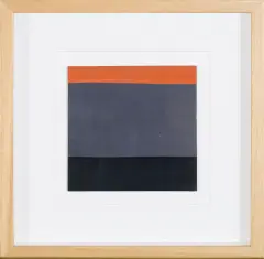 Stefan Gierowski, Bez tytułu, 1975, tempera, papier naklejony na płytę aluminiową