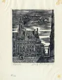 Eugeniusz Pichell, Rynek, 1955, drzeworyt, papier
