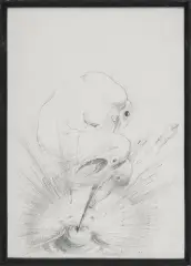Franciszek Starowieyski, Bez tytułu, 1980, ołówek, ścieranie, papier