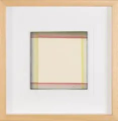 Bez tytułu by Stefan Gierowski, 1975, akwarela, papier, płyta aluminiowa, sold Apr 2012