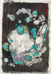 Feliks Krassowski, Kompozycja, monotypia, akwarela, papier