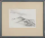 Roger Loewig, Pejzaż z rybą, 1975, litografia, papier