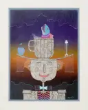 Dmitrij Markelov, Ryba czy jabłko, 1994, akwarela, tusz, papier