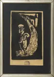 Jerzy Duda-Gracz, Wędrowiec, z serii Judaica, 1964, linoryt, papier