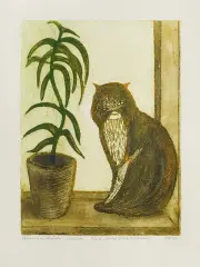 Andrzej Tadeusz Kotkowski, Obserwacja, 2002, akwaforta, akwatinta barwna, papier