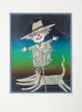 Dmitrij Markelov, Walka ze strachem, 1995, tusz, pióro, akwarela, kredki, papier