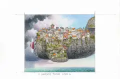 Jacek Yerka, Bardzo tanie linie, 2009, ołówek, kredki barwne, karton