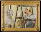 Jacek Malczewski, W PRACOWNI MALARZA, 1919, olej, tektura