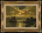 Carl Bertold, NOKTURN. KSIĘŻYC NAD WODĄ, olej, płótno