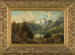 Joseph Thoma, PEJZAŻ ALPEJSKI, olej, płótno