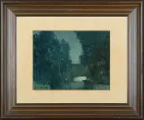 WIEŚ KAMION - NOC by Jerzy Duda-Gracz, 1995, olej, płyta pilśniowa, offered Mar 2012