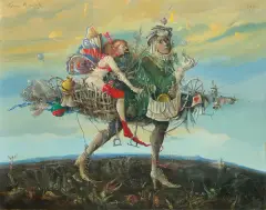 Tadeusz Michaluk, KOMPOZYCJA, 1990, olej, płótno